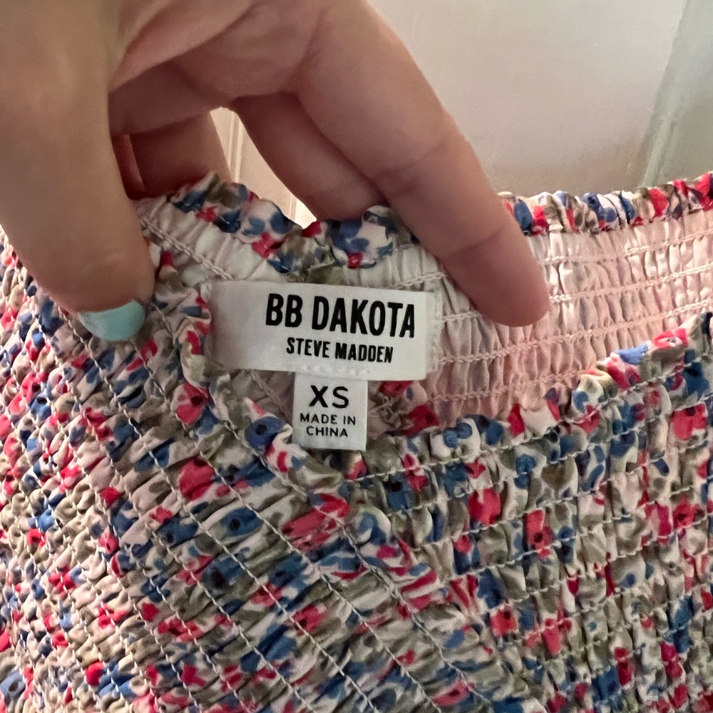 Smocked long sleeve top